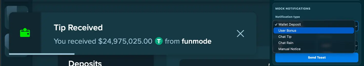 Mock notifications preview